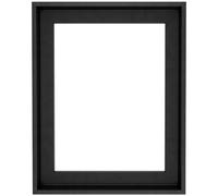Prixas Print Floater Frame for Canvas Paintings - 1.25" Deep Gallery Floating Picture Frame with Premium PS Frame (Not Solid Wood), Made in USA Wall Art Decor (Black, 12x16)