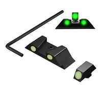 Prixow 3 Point Glow In The Dark Night Sights With Front And Rear Sights For Glock 17 19 22 23 26 27 33 34 35 37 38 39 44 45 (Gen1-4), Tritium Free With Mounting Tools For Ambie