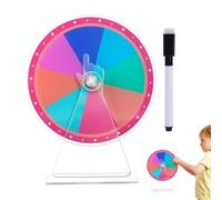 Prize Wheel - Colorful prize whheel spinner for Events | Mini Tabletop Prrize Wheel Fun Giveaways | Acrylic Lucky Draw Wheell | Rainbow Spin to Win Game Roulette for Parties &