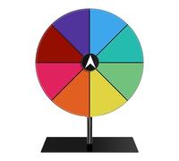 Prize Wheel - Erasable Acrylic Game Board, luckyRoulette Spinner | 360 Degree Rotating Stand Design, Rewritable Dry Wipe With Carnival Classroom Scenario