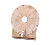 Prize Wheel Spinner - 11 Inch Wooden Fortune Roulette Board, Tabletop Decision Making Game, Dry Erase Reusable Display | Interactive Draw Activity For Family Night Classroom Rewards Holiday Part