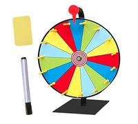 Prize Wheel Spinner - 24 Inch Fortune Game, Heavy Duty Tabletop Roulette, Colorful Turntable 15 Slot Clicker, Double Sided Stand | Creatives Modern Design Wheel For Prizes Carnival Trade Show