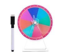 Prize Wheel Spinner - Spin The Wheel Game | Prize Wheell Spinner With Stand, Prizee Spin Wheell, Acrylic Tabletop Roulette With Marker Erasable Lucky Draw Toy Rainbow Color For Carnival Trade Shows