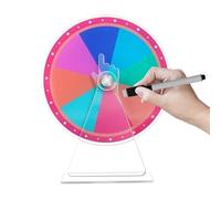 Prize Wheel Spinner With Stand | Lucky Draw Spin To Win Wheel,Acrylic Erasable Rainbow Colorful With Marker Roulette Win Toy For Birthday Parties Festivals