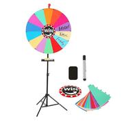 Prize Wheel: Stop Boredom Fast, Modern Multi-Coloured Pattern 14 Segments, Maximum Height 165 cm + Frame Width 61 cm, High Strength Synthetic Iron Frame - Pair