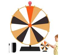 Prize Wheel - Tabletop Roulette Spinner For Prizes, Colorful Fortune Wheel | Spin Game With Erase, 10/15 Slots Wheels, Interactive Party Giveaway, Lucky Challenge, Fun Amusement Activity Toy