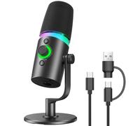 Prizmora XLR & USB-C Dynamic Microphone for Podcast Recording, 96kHz/24-bit Studio Grade Gaming Mic for PC, Streaming, YouTube & Singing, Professional Vocal Microphone