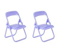 PRIZOM 2X Steve Cute Little Chair Mobile Phone Holder Desk Foldable Phone Stand Cell Phone Stand Holder for Desk Purple