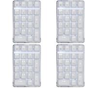 PRIZOM 4 x Mechanical Digital Keyboard, Brown Wired Keyboard, Crystal Case, Backlit 21 Keys, Mini Numeric Keypad