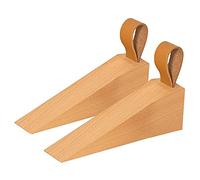 PRIZOM Wooden Door Stopper, Solid Wood Non- Door, Sturdy and Durable Door Stop Wedge, Security Door Stopper (2 Pcs)