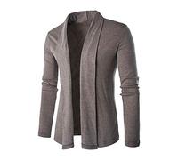 PRJN Men Spring and Autumn no Button Solid Color Cardigan Sweater Casual Men's Clothing Men Jacket Stylish Men Fashion Cardigan Jacket Slim Long Sleeve Casual Coat Cotton Outwear Tops