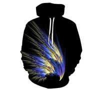 PRJN Men's 3D Long Sleeve Hoodie Unisex 3D Hoodie Sweatshirt Printed Hoody Drawstring Pullover with Pocket 3D Mens Hoodie Multi Coloured Tops Casual Pullover Long Sleeve Fleece Hoody with Pockets