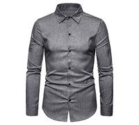 PRJN Men's Dress Shirts Slim Fit Long Sleeve Casual Formal Shirt Button Down Work Shirts Men Mens Shirts Collar Long Sleeve Casual Formal Classic Business Slim Fit Button Men's Long Sleeve Shirt