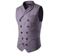 PRJN Men's Sleeve Knitted Waistcoat Cardigan Men V-Neck Business Slim Fit Skinny Button Dressy Vests Waistcoat Men's Slim Vest with Men Vest Sleeveless V Neck Business Slim Fit Fashion