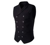 PRJN Men's Sleeve Knitted Waistcoat Cardigan Men V-Neck Business Slim Fit Skinny Button Dressy Vests Waistcoat Men's Slim Vest with Men Vest Sleeveless V Neck Business Slim Fit Fashion B-Black