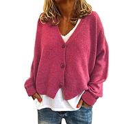 PRJN Open Front Cardigan Cashmere Wool Long Sleeve Fashion Sweater for Women Womens Button Down Knit Cardigan Faux Fur Sweater Coats Womens Knit Cardigan Button Down V Neck Knitwear Loose Outwear