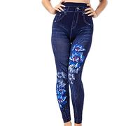PRJN Women Slim Fit Stretch Embroidered Flower Jeans Ladies Floral Printed High Waist Denim Pant Light Womens Denim Skinny Ripped Slim Jeans, Embroidered Flower Small Feet Elastic Trousers Size