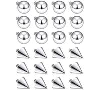 Prjndjw 25Pcs 14G 16G Replacement Balls internal thread & Externally Threaded Surgical Steel Balls Industrial Barbell Tongue Nipple Belly Button Eyebrow Rook Piercing Rings Parts 3MM-8MM, Stainless