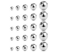 Prjndjw 25Pcs 14G Replacement Balls Externally Threaded Surgical Steel Balls Industrial Barbell Tongue Nipple Belly Button Piercing Rings Parts 3MM-8MM, Stainless Steel