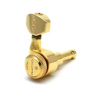 PRL-8721-G0 : RATIO LOCKING TUNED MACHINE HEADS - ELECTRIC 6 IN LINE CONTEMPORARY MINI GOLD 2 PIN