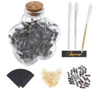 Prmape 101 pcs Capsule Letters Message with Wishing Bottle & 3 Pens, Black Transparent Pill Capsules, Capsule Message Pill Letter for Love Letters, Friendship Notes or Gifts