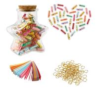 Prmape 101 pcs Capsule Letters Message with Wishing Bottle, Colorful Transparent Pill Capsules, Capsule Message Pill Letter for Love Letters, Friendship Notes or Gifts