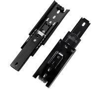 Prmape 2 Pcs Ball Bearing Drawer Runners 10cm, Ball Bearing Metal Black Runners Slides Rails Track, 100mm Full Extension Drawer Runner, Heavy Duty 45 kg Load Capacity