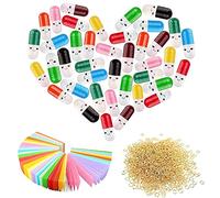 Prmape 200 pcs Capsule Letters Message, Cute Color Pill Pill Capsules with Smiley Faces, Capsule Message Pill Letter for Love Letters, Friendship Notes or Gifts