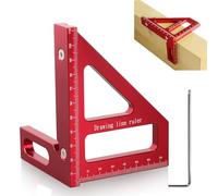 Prmape Carpenter's Square, 3D Multi-Angle Measuring Ruler, Aluminium Alloy Try Square, Square Protractor for Woodworking for Precise Scribing & Drawing