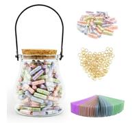 Prmape Pack of 101 Letter Capsule with Desired Bottle, Morandite Transparent Message Capsule with Rolled Love Letters, Smile Face Capsule Message for Family/Boyfriend/Girlfriend