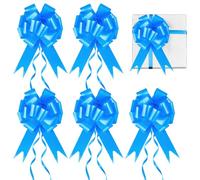 Prmape Pack of 30 Blue Gift Bows Wedding Gift Car Bows for Wedding Drawstring Poly Ribbon Decorative Bow for Wedding Birthdays Gift Packaging Car Decoration Bags Sugar Bags