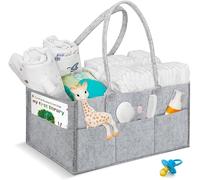 PRMGLOBAL Baby Essentials Caddy: Lightweight Organizer with Multiple Pockets, Firm Grip, Long Handles, Soft Felt Material - Perfect for Newborn Nappy Storage and On-the-Go Baby Organization