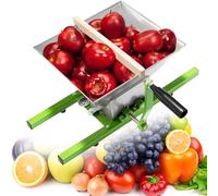 PRMTYUP 1.8 Gal/7L Fruit and Apple Crusher, Large Manual Grinder with Roller Handle, Stainless Steel Fruit Scratter Pulper, for Wine Cider Apple Grape Pressing,A