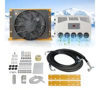 PRMTYUP 12V Truck Air Conditioner, Fast Cooling Air Conditioner with Remote, Mini Split AC Unit for Semi Truck, Camper, RV, Harvesters, Construction Vehicles, Cranes, Tractor,12V