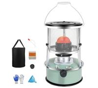 PRMTYUP 2 in 1 Non-Electric Indoor Outdoor Heater with Adjustable Height & Flame & Easy Storage,9000 BTU Portable Kerosene Heater & Stove, for Camping, Hunting, Cooking, Home,Green,Full Set