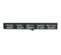 PRMTYUP Digital Led World Clock, 5 Time Zone Wall Mounted City Time Zone World Clock, Three Brightness Adjustment, City Can Be Changed, for Multinational Enterprises, Airports,11