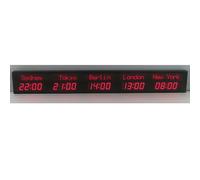 PRMTYUP Digital Led World Clock, 5 Time Zone Wall Mounted City Time Zone World Clock, Three Brightness Adjustment, City Can Be Changed, for Multinational Enterprises, Airports,07