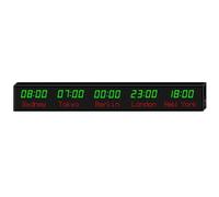 PRMTYUP Digital Led World Clock, 5 Time Zone Wall Mounted City Time Zone World Clock, Three Brightness Adjustment, City Can Be Changed, for Multinational Enterprises, Airports,05