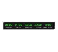 PRMTYUP Digital Led World Clock, 5 Time Zone Wall Mounted City Time Zone World Clock, Three Brightness Adjustment, City Can Be Changed, for Multinational Enterprises, Airports,06