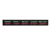 PRMTYUP Digital Led World Clock, 5 Time Zone Wall Mounted City Time Zone World Clock, Three Brightness Adjustment, City Can Be Changed, for Multinational Enterprises, Airports,08