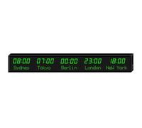 PRMTYUP Digital Led World Clock, 5 Time Zone Wall Mounted City Time Zone World Clock, Three Brightness Adjustment, City Can Be Changed, for Multinational Enterprises, Airports,04