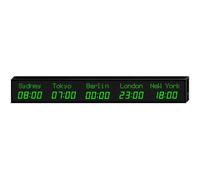 PRMTYUP Digital Led World Clock, 5 Time Zone Wall Mounted City Time Zone World Clock, Three Brightness Adjustment, City Can Be Changed, for Multinational Enterprises, Airports,10