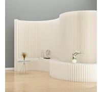 PRMTYUP Folding Paper Room Divider, Portable Partition Wall Privacy Screen, for Home/Office/Clothing Store/Enterprise/Exhibitions, No Assembly Required, Just Pull and Use,White,L 2 M~3 M*H 1.8M