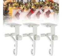 PRMTYUP Garland Holder, 2-in-1 Fireplace Stocking and Garland Hanger, Adjustable Hangers Fits 0.5" To 8.5" Mantle, No Drill Christmas Garlands Clip, for Holiday Decor,White,3pcs