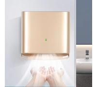 PRMTYUP Hand Dryer, Compact Electric Hand Dryer, Adjustable Hot and Cold, 80m/s Wind Speed, Abs Housing, 1250w, for Bathrooms, Kitchens & Toilets,Gold