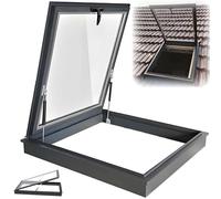 PRMTYUP Hand Skylight, Sloped Flat Roof Lighting Well Window, Skylight with Double-Layer Tempered Glass, Aluminum Frame, for Garage/Basement/Loft/Deck/Dark Room Daylighting,A,LxW 90x55cm/35.4x21.7in