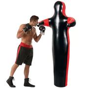 PRMTYUP Hanging MMA Grappling Dummy, Judo Dummy Bag, Practice Throwing Boxing Bag, Grappling Standing Sitting Laying Throwing, for Martial Arts Boxing Karate Training,Black,1.3m 20KG