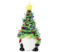 PRMTYUP Lighted Christmas Gnomes Decorations, Faceless Old Man Ceramic Christmas with Light, Lifelike Resin Gnomes Christmas Tree, Applicable in Multiple Scenarios,1pcs