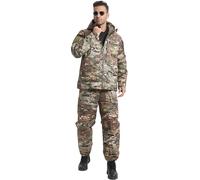 PRMTYUP Men Hunting Clothes Suit, Thickened Waterproof Hood Jacket + Pants 2-Piece Set, Pants Clothing Set Tactical Uniform, Suitable For Winter Warmth And Outdoor Training,03,3XL