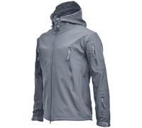 PRMTYUP Military Soft Shell Jackets, Men's Tactical Military Jacket, Winter Waterproof Tactical Outdoor Softshell Jacket, Hunting Coat with Hood and Fleece Lining,001,L